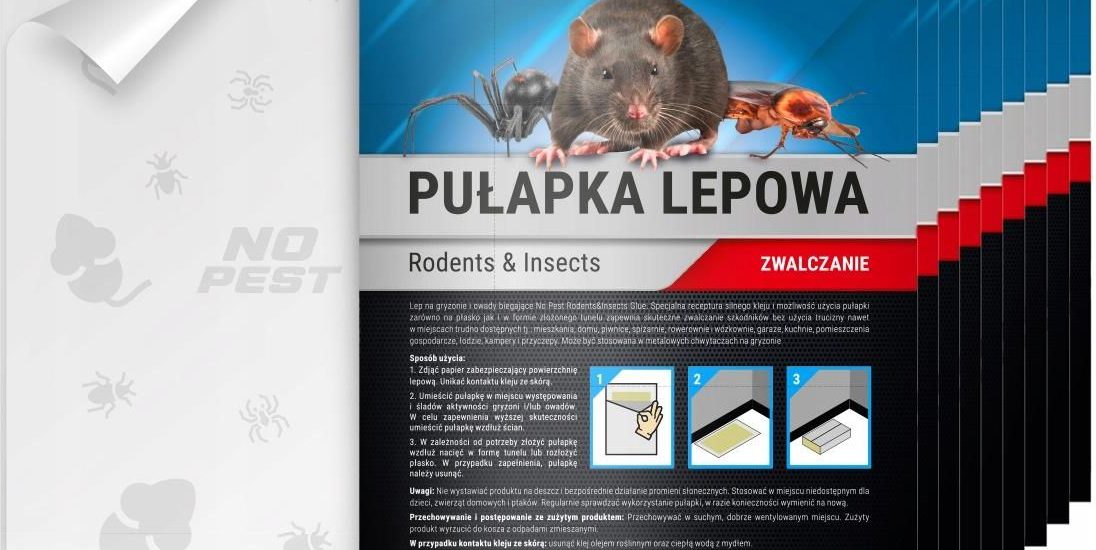 10X Silna Pułapka Lepowa Lep Klej Na Owady Myszy