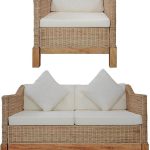 2 Częściowy Zestaw Wypoczynkowy Sofa I Fotel Naturalny Rattan Alani 3F