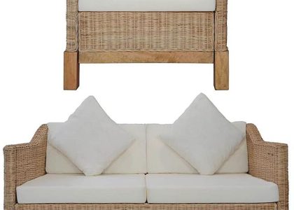 2 Częściowy Zestaw Wypoczynkowy Sofa I Fotel Naturalny Rattan Alani 3F