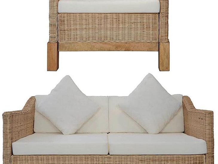 2 Częściowy Zestaw Wypoczynkowy Sofa I Fotel Naturalny Rattan Alani 3F