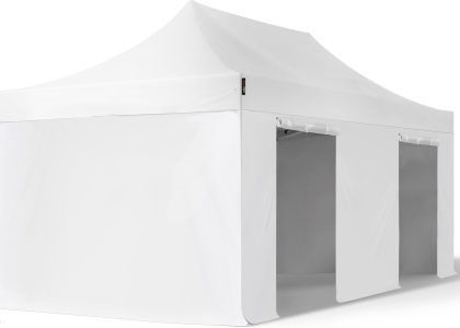 3X6m Namiot Ekspresowy Premium Stal 40mm Ze Ścianami Bocznymi Bez Okien Biały