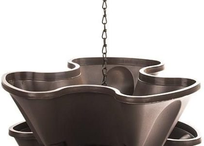 4HOME Doniczka kaskadowa wisząca czteropiętrowa brązowy 676110