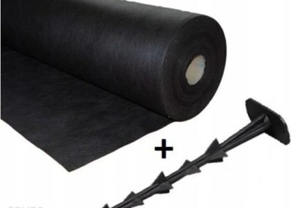 Agrowłóknina Czarna 1,6X100M 50G +100 Kołków