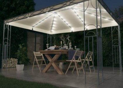 Altana Ze Sznurem Lampek Led 400X300 cm Kremowa