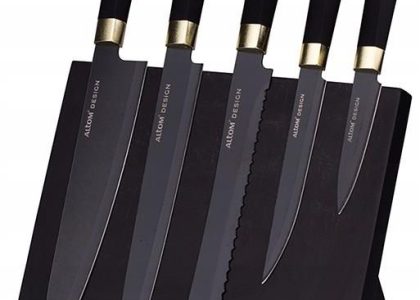 Altom Design Komplet 5 Noży Non Stick Na Czarnym Stojaku Altom