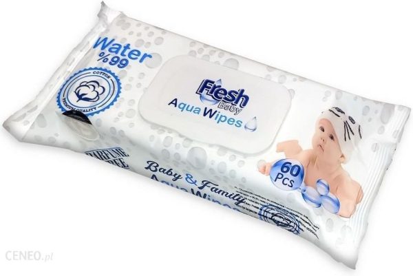 Aqua Wipes Chusteczki Nawilżane Wodą Fresh Baby 60Szt.