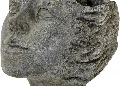 Art-Pol Szara Osłonka Na Doniczkę W Kształcie Głowy (116126)
