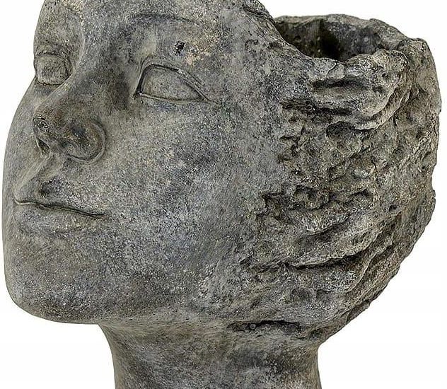 Art-Pol Szara Osłonka Na Doniczkę W Kształcie Głowy (116126)