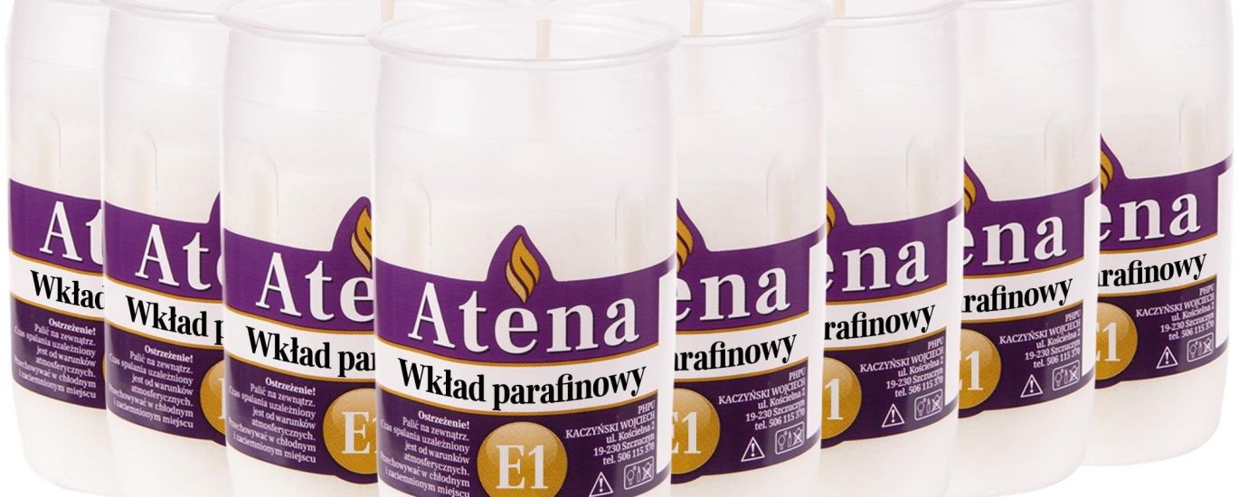 Atena Wkłady parafinowe do zniczy E1 1 dzień 32h 20szt