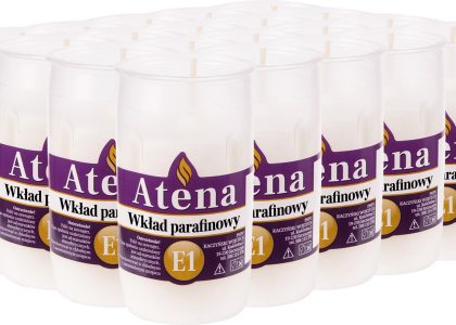 Atena Wkłady parafinowe do zniczy E1 1 dzień 32h 20szt