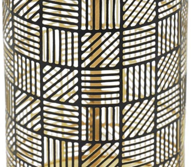 Ażurowy lampion czarno – złoty