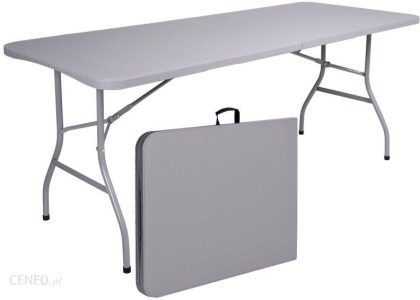 Bankietowy Składany Rattan Stół Cateringowy 180cm Szary