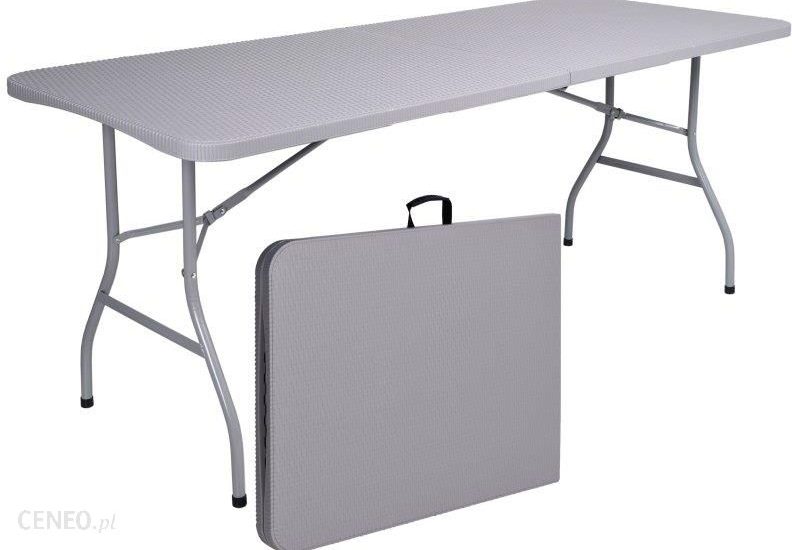 Bankietowy Składany Rattan Stół Cateringowy 180cm Szary