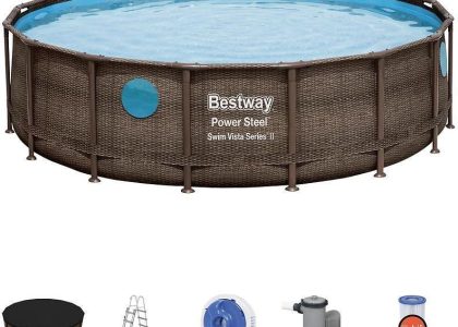 Basen Stelażowy Z Pompą 4.88X1.22M Rattan