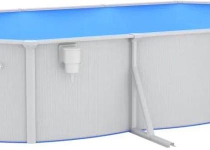 Basen Ze Stalowymi Ściankami Owalny 610X360X120 Cm Biały