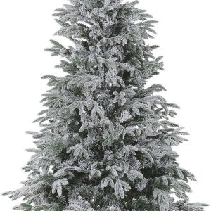 Beliani Choinka świąteczna ozdoba sztuczne drzewko plastikowe 210 cm białe Bassie