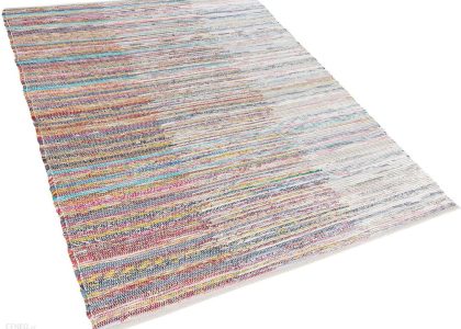 Beliani Dywan kolorowy tkany ręcznie bawełniany do salonu 160 x 230 cm Mersin