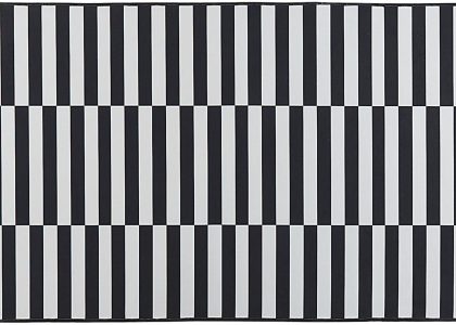 Beliani Dywan Salon Przedpokój Prostokątny 80X200 Cm Poliester Czarny Biały Pacode 334930