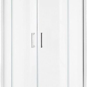 Beliani Kabina prysznicowa szkło hartowane drzwi przesuwne 80x80x185 cm srebrna Jukatan