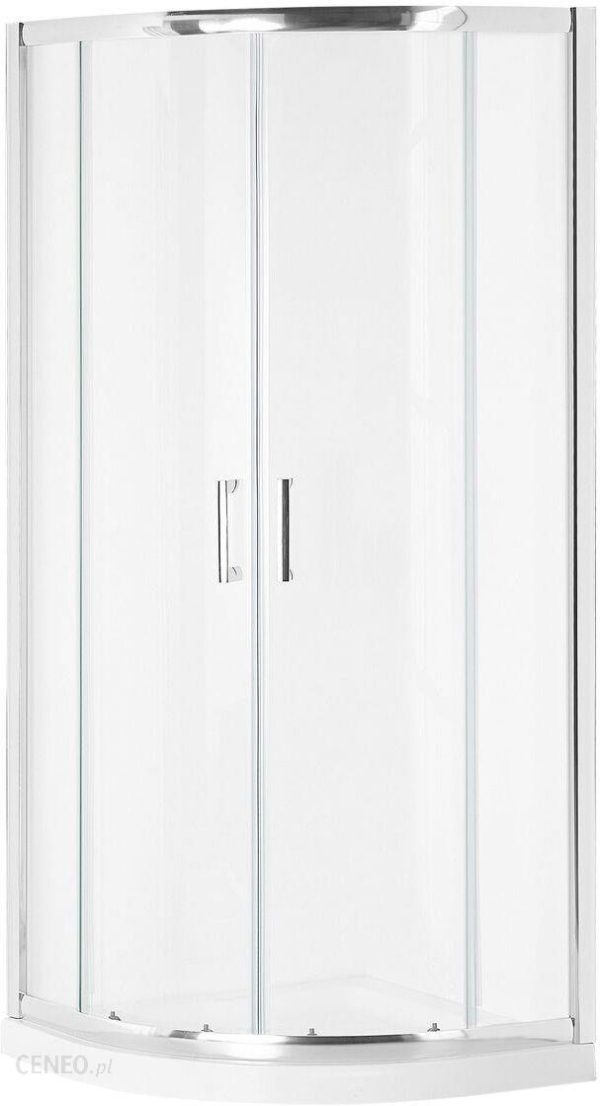 Beliani Kabina prysznicowa szkło hartowane drzwi przesuwne 80x80x185 cm srebrna Jukatan