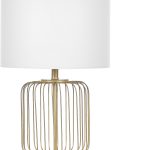 Lampa Beliani Lampa stołowa metalowa podstawa klatka na stolik nocny salon sypialnia złota Thouet (314095)