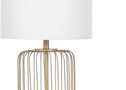 Lampa Beliani Lampa stołowa metalowa podstawa klatka na stolik nocny salon sypialnia złota Thouet (314095)