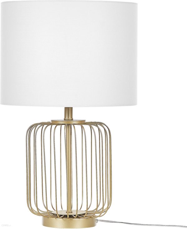 Lampa Beliani Lampa stołowa metalowa podstawa klatka na stolik nocny salon sypialnia złota Thouet (314095)