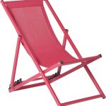Beliani Leżak ogrodowy czerwony aluminiowa rama regulowany składany plażowy Locri
