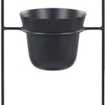 Beliani Nowoczesny kwietnik wiszący na kwiaty 18 x 12 x 62 cm metalowy czarny Agios
