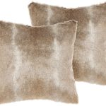 Beliani Poduszka Dekoracyjna Brązowa Boho Włochacz Jednolita 45X45 Zestaw 2 Hordeum 313796