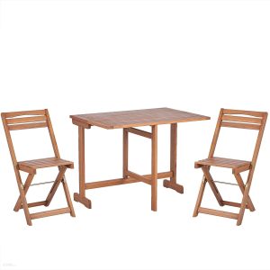 BELIANI Składany zestaw mebli balkonowych drewno akacjowe 2 krzesła stolik Lenola