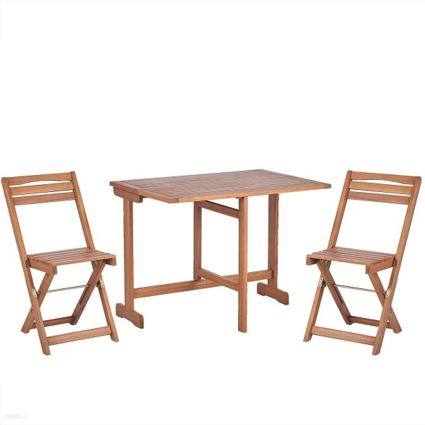 BELIANI Składany zestaw mebli balkonowych drewno akacjowe 2 krzesła stolik Lenola