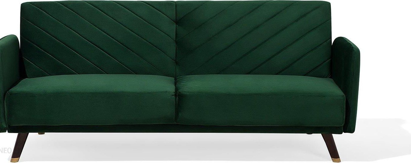 Beliani Sofa Trzyosobowa Welwet Zielona Senja 101740