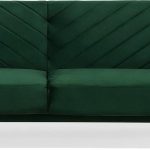 Beliani Sofa Trzyosobowa Welwet Zielona Senja 101740