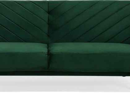 Beliani Sofa Trzyosobowa Welwet Zielona Senja 101740