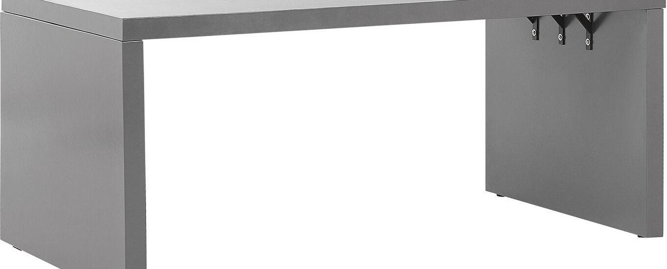 Beliani Stół ogrodowy szary industrialny betonowy 6-osobowy kształt U 180 x 90 cm Taranto