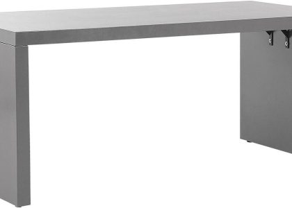 Beliani Stół ogrodowy szary industrialny betonowy 6-osobowy kształt U 180 x 90 cm Taranto