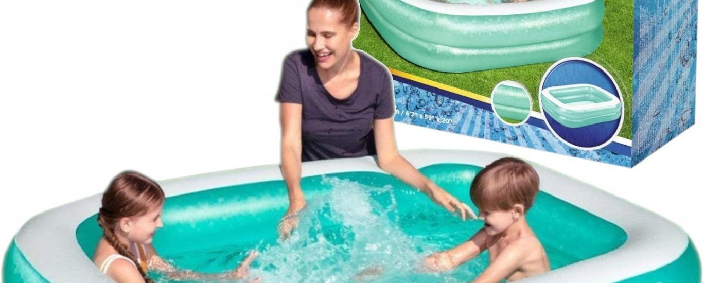 Bestway Basen Dmuchany Familijny Prostokątny Miętowy 201X150X51Cm