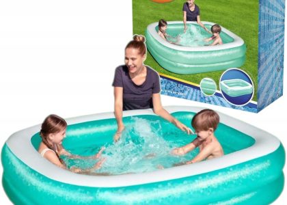 Bestway Basen Dmuchany Familijny Prostokątny Miętowy 201X150X51Cm