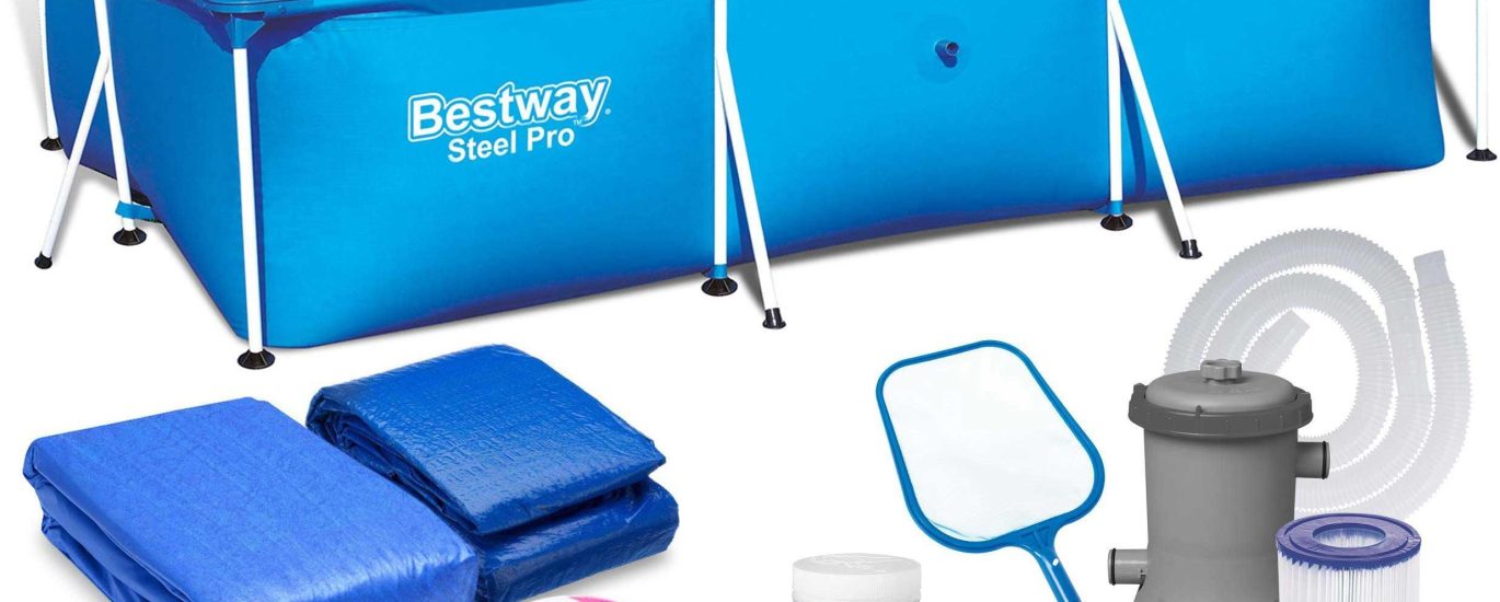 Bestway Basen Ogrodowy Stelażowy 300X201X66Cm Zestaw 56404 Niebieski