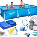Bestway Basen Ogrodowy Stelażowy 300X201X66Cm Zestaw 56404 Niebieski