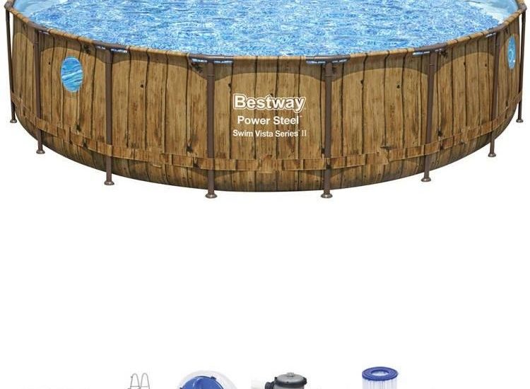 Bestway Basen Stelażowy Drewno 549×122 56977