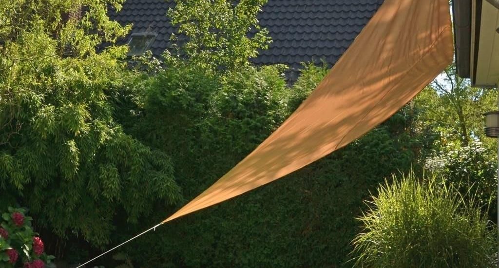BEŻOWA MATA OSŁONA ŻAGIEL OGRODOWY 3,6X3,6X3,6 M 423917