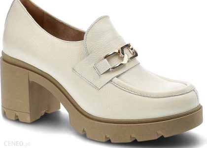 Białe Półbuty Lemar Wygodne Skórzane Buty
