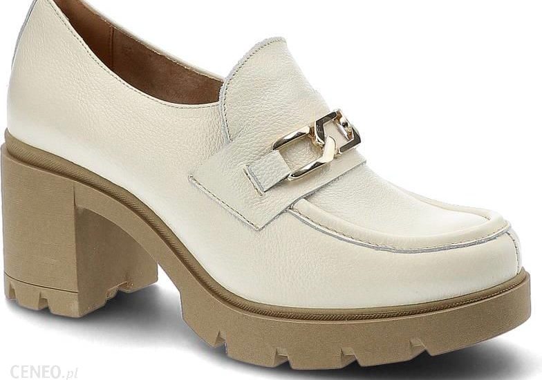 Białe Półbuty Lemar Wygodne Skórzane Buty