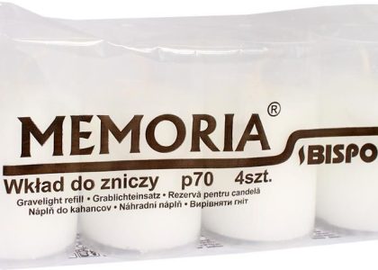 Bispol Wkłady Do Zniczy Parafinowe 4Szt Memoria Białe P70 A’4