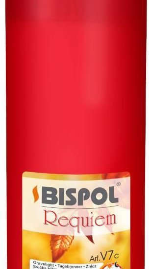 BisPol Znicz plastikowy z dekielkiem czerwony 25cm V7c