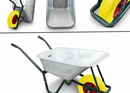 Bituxx Taczka Ogrodowa Budowlana 250Kg 100L Z Żółtym Kołem Hd17634