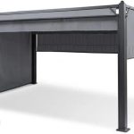 Blumfeldt Pantheon Cortina Altana Ogrodowa Zadaszenie Pergola Dach 3 × 4M 4 Panele Boczne Kolor Szary