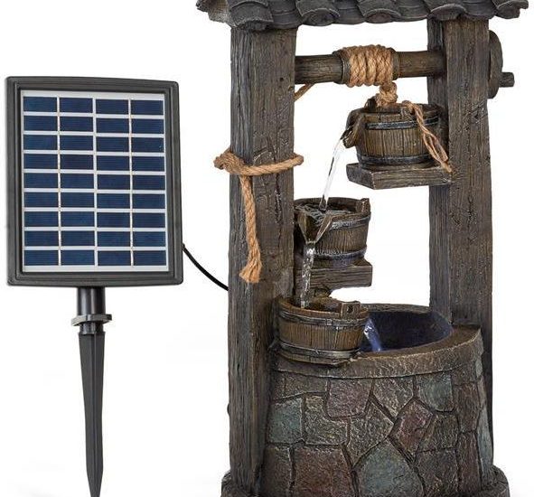 Blumfeldt Speyer, ogrodowa solarna fontanna kaskadowa, 4 poziomy, zasilanie akumulatorowe